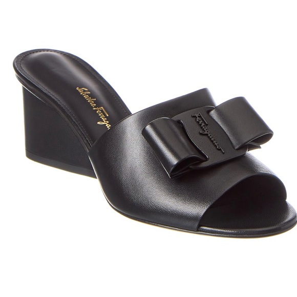 Salvatore Ferragamo | Open Toe Casual Style Plain Block Heels Party Style size 7 - Picture 2 of 7